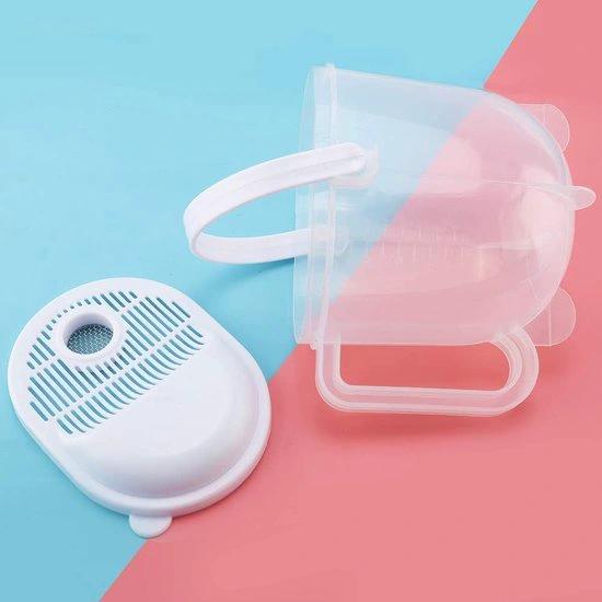 borvat IBBO® - Rijst wassen Strainer - Rijstzeef - Vergieter- Rijstwaskom - Wassen - Zeef met Handvat - Rijst Zeeft - Waskom - Rijstwasser - Afgieter - Plastic Vergiet - Veilig Afgieten -