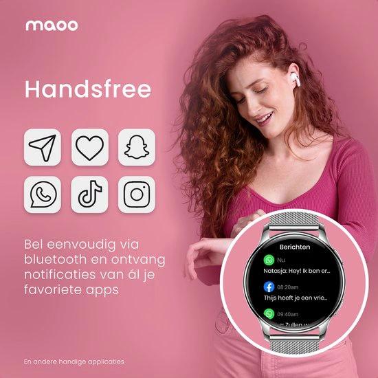 BORVAT Smartwatch Dames - Premium HD AMOLED Display - Android & iOS - Wit/Zilver by BORVAT