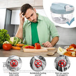 Borvat® Uiensnijder - handmatig - groentesnijder met roestvrijstalen messen - extra 1 mixer - uien hakmolen - multihakmolen met trekkoord - 5 seconden hakken en mengen (Groen - 500 ml) by Borvat®