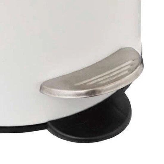 BORVAT Luxe Pedaalemmer Metaal Soft Close - 3L - 17x17x23cm - Badkamer, Keuken, Kantoor - Wit/Hout by BORVAT