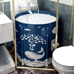 BORVAT Draagbaar Bad - Opvouwbare Badkuip - 6 Lagen Gewatteerd Katoen - Blauw by BORVAT