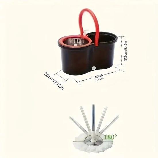 BORVAT® 360° Spin Mop systeem - Dweilsysteem - Mop - spinmop met en emmer- Dweilset - Mop set - Dweilstok by Borvat®