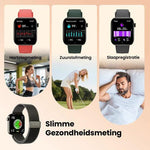 BORVAT ProWatch AMOLED Smartwatch Dames & Heren - Milanese + 3 Siliconen Bandjes - Gun Metal by BORVAT