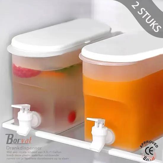 Borvat® Borvat® - Drink Bucket - Drankdispenser met kraantje - Waterdispenser - Limonadetap - Watertap - Sapdispenser - 2 Stuks -