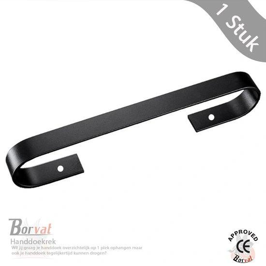 BORVAT Handdoekrek - Handdoekhouder - RVS Handdoekstang 40cm - Badkamerrek - Zwart by BORVAT