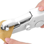 Merkloos Naaimachine elektrische mini met 3 draadspoelen, draagbare handnaaimachine met eenvoudig te bedienen, mini-naaimachine, handheld naaiset, reisnaaiset, thuis naaiset, handnaaimachine, wit -