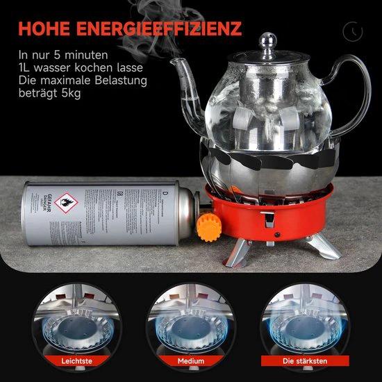 Merkloos Mini Draagbare Kampeerkachel - gas kachel - tent kachel - camping verwarming - Mini Kampeerfornuis - Met Koffer - Buiten - Butaan -