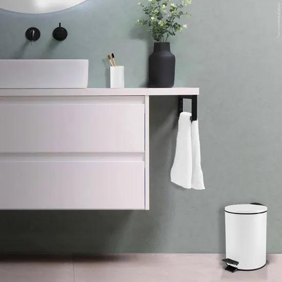spirella SPIRELLA Adelar Pedaalemmer 3L Wit - Softclose Pedaalbak met Uitneembare Binnenemmer - Matstaal - Ø16,8x25cm - Moderne Badkamer Prullenbak -