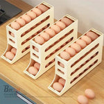 Borvat® Borvat® - Eierrek Organizer - Automatisch Rollend - Opbergdoos - Koelkast - Keukenkast - Opslag - Wit -