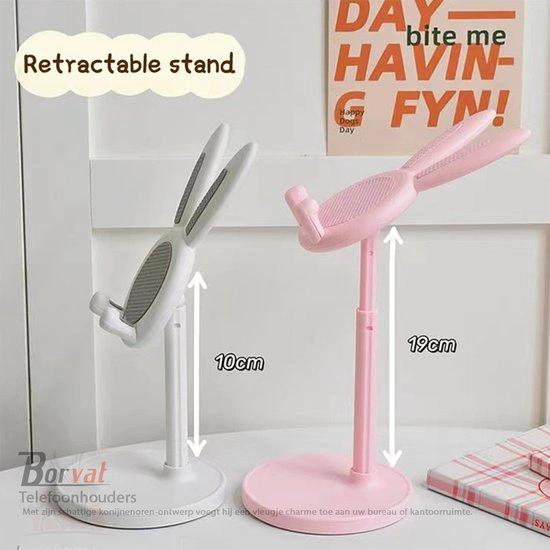 Borvat® Borvat® - Mobiele telefoonstandaard - schattige konijn telefoonhouder standaard voor bureau - Roze -
