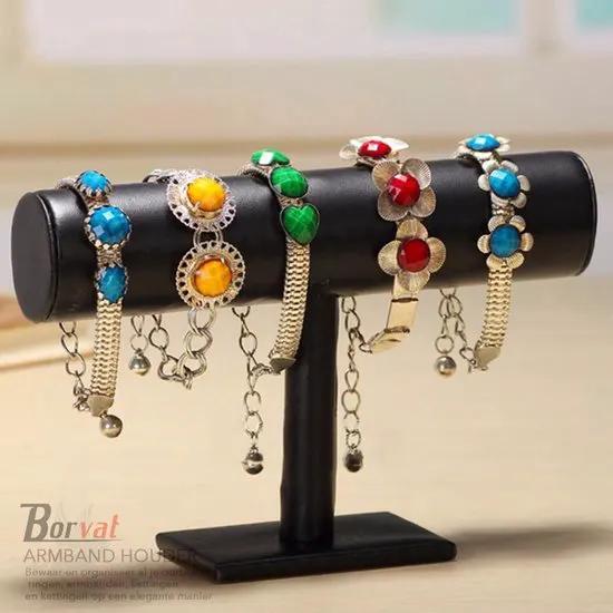 Borvat® Borvat® | Armband houder - armband display - sieraden display - sieradenhouder – zwart velours - 1 Stuk - Jewelry Stands Mode & Accessoires