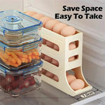 Borvat® Borvat® - Eierrek Organizer - Automatisch Rollend - Opbergdoos - Koelkast - Keukenkast - Opslag - Wit -