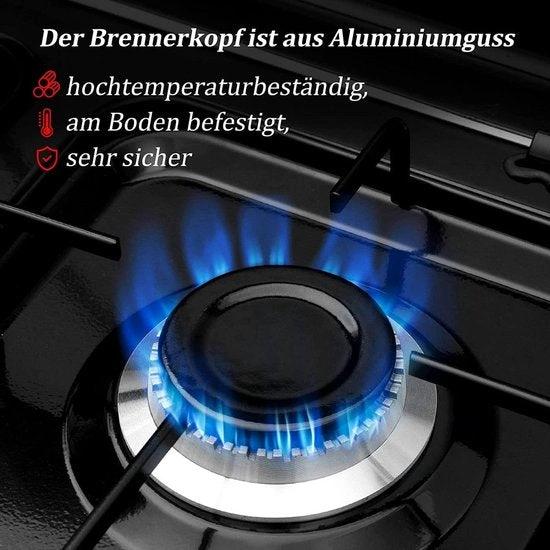 IBBO Shop Gasstel 4 pits - campingkooktoestel - zwart - 6.2 kW by Merkloos