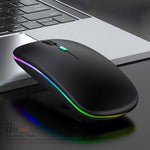 Borvat® Borvat® - Oplaadbare draadloze muis Computermuis Ergonomische USB-muis Stille muis met achtergrondverlichting RGB-muizen voor laptop-pc - Zwart -