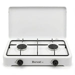 borvat Borvat® Gasstel 2 Pits – Compact kooktoestel voor – Krachtige gaskookplaat – Ruimtebesparend ontwerp-Wit -