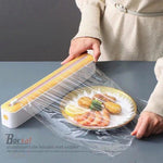 BORVAT Vershoudfolie & Aluminiumfolie Houder met Snijder - 37x7cm - Keuken Tool - Zwart/Wit by BORVAT