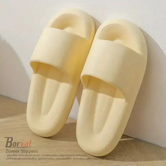 Borvat® Borvat® - Zomer Slippers Wolky Dichte Slippers Paar Thuis Outdoor Slipper Zomer Strand Slaapkamer Schoenen Dames Slippers Dikke Bodem Sandalen - Unisex - Licht groen - Maat 38-39 -
