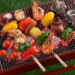 Marshmallow spiezen - BBQ spiezen set - Metalen spiezen met houten handvat - Kampvuur accessoires - Barbecue prikkers - Herbruikbare spiezen - Marshmallow stokjes - 10 Stuks by Merkloos