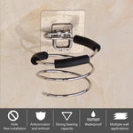 IBBO IBBO® - Föhn Houder - Zelfklevende -Föhn houder Spiraal - Universeel - Haardrogerhouder - Zonder Boren - Spiraal houder - Zilver -
