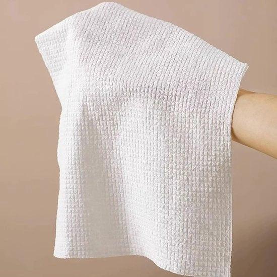 borvat IBBO® - 14 Gecomprimeerde Doekjes - 14 stuks - Compressed Towels - Hygienische Vochtige Doekjes - Wegwerp Gezichtsdoekjes - Gecomprimeerde Gezichtsdoekjes - Vakantie - Groot 28x24 mm - Wit -
