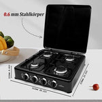 IBBO Shop Gasstel 4 pits - campingkooktoestel - zwart - 6.2 kW by Merkloos