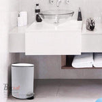 BORVAT Luxe Pedaalemmer Metaal Soft Close - 3L - 17x17x23cm - Badkamer, Keuken, Kantoor - Mat Wit by BORVAT