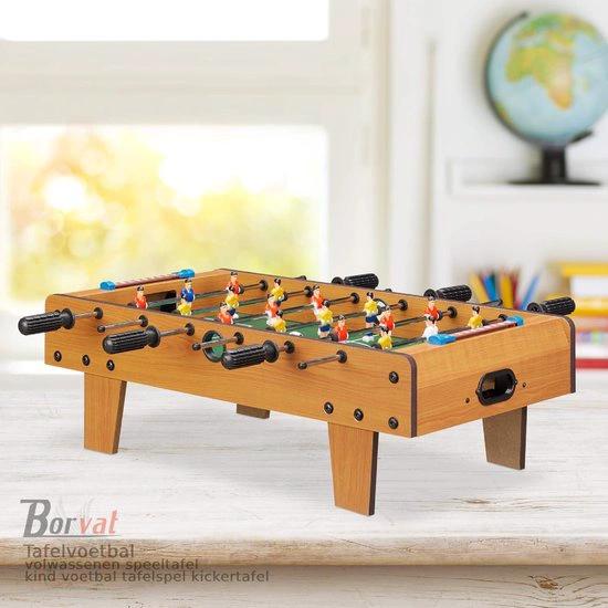 Merkloos Borvat® - voetbaltafel - Tafelvoetbal volwassenen - speeltafel kind - voetbal tafelspel - kickertafel - tafelvoetbal - groen/bruin -