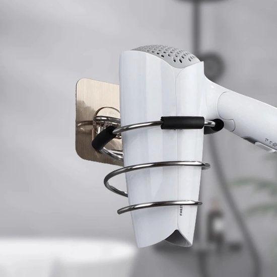 BORVAT Föhnhouder Zelfklevend - Aluminium RVS Haardroger Houder - Stijltangen Organizer - Zonder Boren by BORVAT