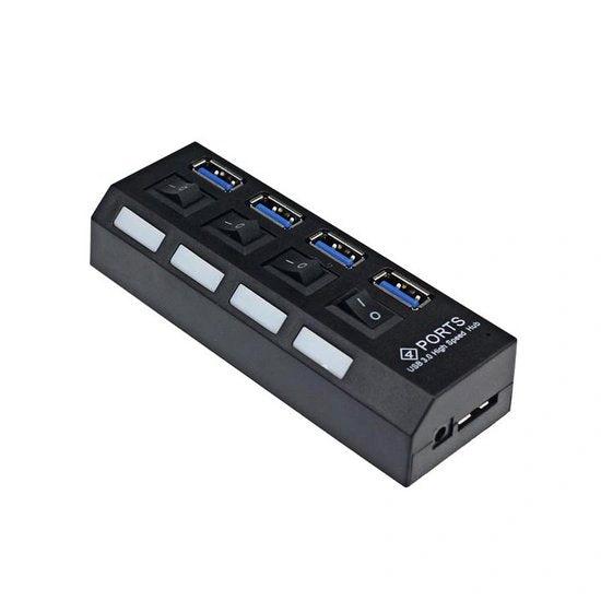 BORVAT USB Hub 4 Poorten 2.0 High Speed - Aan/Uit Knop - LED Verlichting by BORVAT