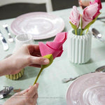 Borvat® Borvat® - servet houders voor tafels plastic twist bloemknoppen servethouders met groene steel voor het maken van originele tafelarrangementen - Set van 4 -