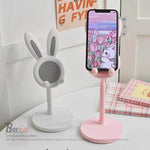 Borvat® Borvat® - Mobiele telefoonstandaard - schattige konijn telefoonhouder standaard voor bureau - Roze -