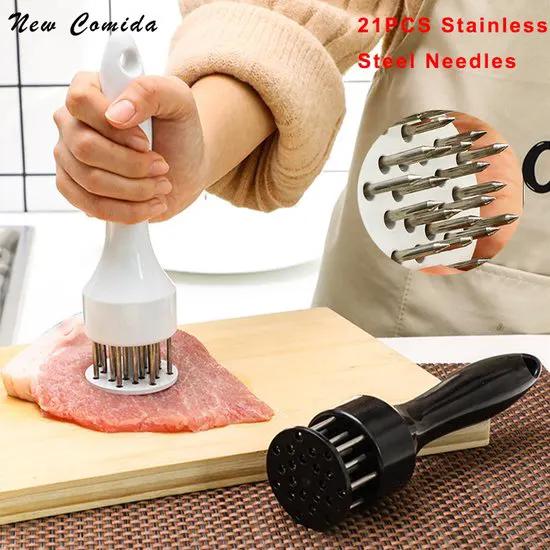 Merkloos Multi Naald Vleesvermalser - Vleesprikker - Handprikker Vlees - Meat Tenderizer - Maak uw vlees heerlijk mals - Zwart -