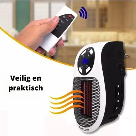 Merkloos Keramische stopcontact- mini verwarming-500W-Geschikt voor ruimte tot 20 m²-Timerfunctie-wit -