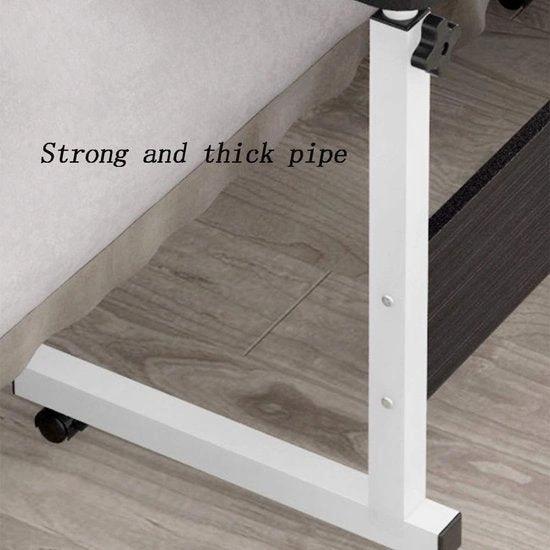 Merkloos Hoogte Verstelbare Bijzettafel Sofa Tafel Laptop Wielen Zwart - Mobiele Laptop Roltafel voor Tablet Groef Computerbureau -