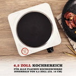 Borvat® Pluto® - HOMELUX - Elektrische kookplaat - Warmhoudplaat - draagbaar -1500W - camping - Wit -