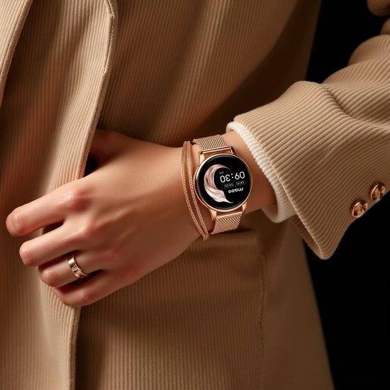 BORVAT Smartwatch Dames - Premium HD AMOLED Display - Android & iOS - Roze/Rose Goud by BORVAT