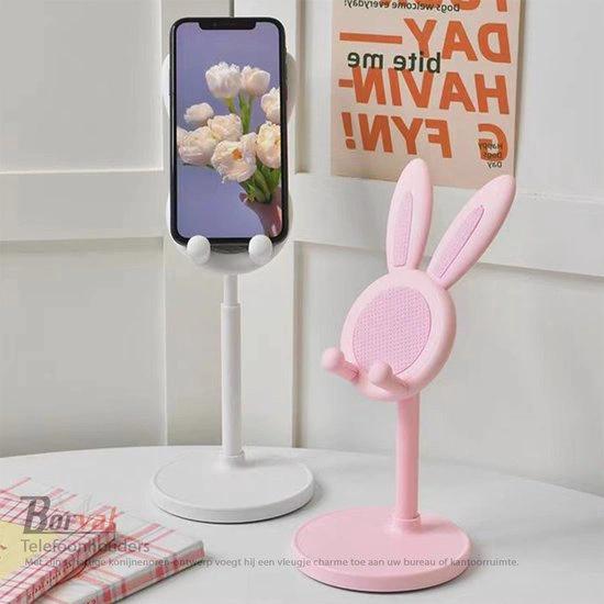 Borvat® Borvat® - Mobiele telefoonstandaard - schattige konijn telefoonhouder standaard voor bureau - Roze -