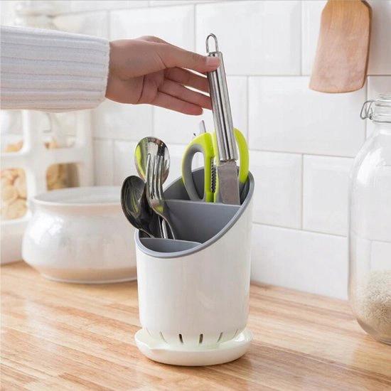 BORVAT Organizer Bestekafdruiprek met Bak - Bestekhouder Afdruiprek Keuken by BORVAT