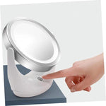BORVAT Make-up Spiegel met LED Verlichting - 360° Draaibaar - 5x Vergroting - 3 Lichtstanden - Dubbelzijdig - Wit by BORVAT