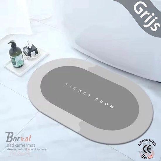 BORVAT Antislip Badmat - Super Absorberend - Douchemat - 40x60cm - Grijs by BORVAT