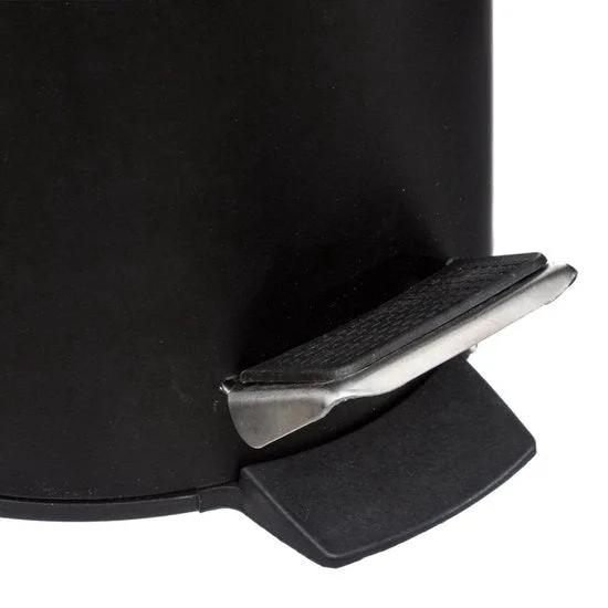 Borvat® Borvat® | Stijlvolle prullenbak met bamboe deksel | Zwart / hout | Klein formaat | 3L | badkamer / wc / keuken / kantoor prullenbak -