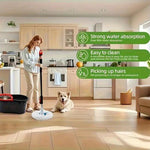 BORVAT® 360° Spin Mop systeem - Dweilsysteem - Mop - spinmop met en emmer- Dweilset - Mop set - Dweilstok by Borvat®