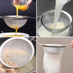 Merkloos Set van 3 roestvrijstalen zeefjes voor de keuken - Fijne mazen voor bakpoeder, pasta en rijst - 7 cm, 12 cm en 17,5 cm -