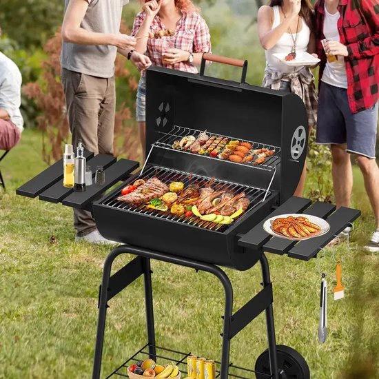 BORVAT Houtskool BBQ Smoker - Grillwagen met Thermometer - Rookoven - Opbergvakken by BORVAT