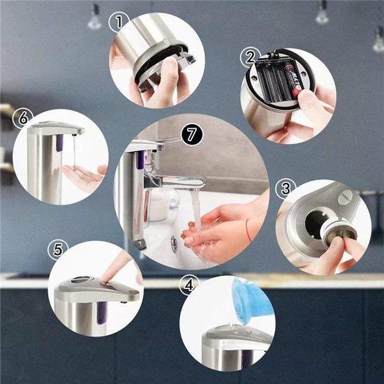 Merkloos Automatische Zeepdispenser - inclusief Batterijen - No Touch Zeep dispenser - Antibacterieel - Desinfectie - Zeeppompje - Automatische Zeeppomp - Zeep dispenser met Sensor -