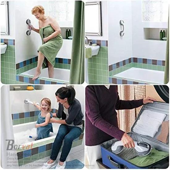 Borvat® Borvat® // Zuignap Handgreep Badkamer - Douche Handgreep Met Zuignap - Veiligheidsgreep - Helping Hand Handvat - 2 Stuk - Safety Grab Bars Gezondheid & Verzorging