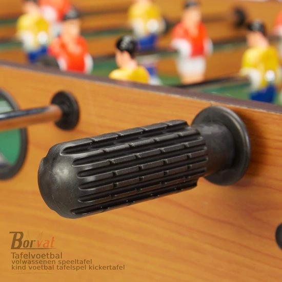 Merkloos Borvat® - voetbaltafel - Tafelvoetbal volwassenen - speeltafel kind - voetbal tafelspel - kickertafel - tafelvoetbal - groen/bruin -