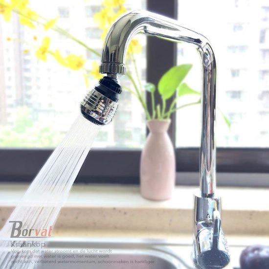 BORVAT Roterende Kraankop 360 Graden - Kraan Verlengstuk - Meerdere Standen - Perlator - Waterbesparend - Universeel by BORVAT