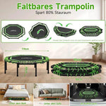 Borvat® Borvat® - Fitness Trampoline - Verstelbaar Fitness Trampoline met Handgreep – Stille, Opvouwbare & Gewrichtsbesparende Trampoline voor het Gezin -