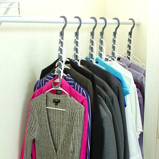 BORVAT Ruimtebesparende Kledinghanger Houder - Kledingkast Organizer - 8 Stuks - Grijs by BORVAT